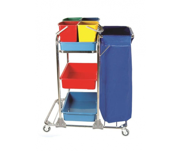 Krom Kat Hizmet Arabası Tek Torbalı